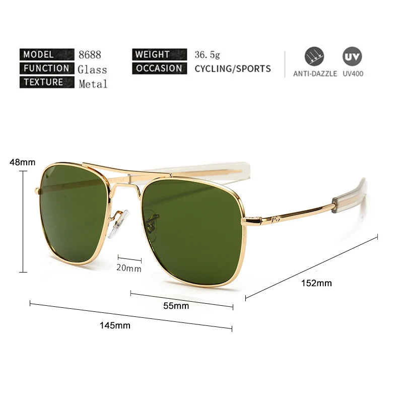 Aviation Sunglasses Men women 2021 vintage brand designer American Army Military Optical AO Sun Glasses Oculos de sol masculino