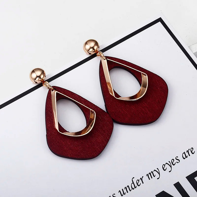 ES3222 Bohemia Earrings Statement Jewelry Exaggerated Ethnic Hollow Out Geometric Drop Earrings For Women Boho Style