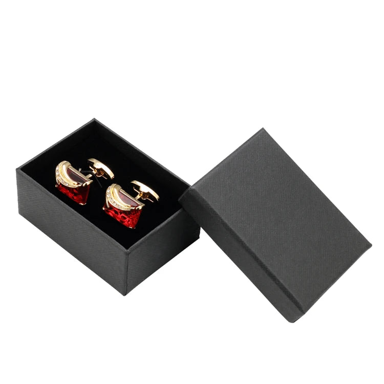 Low-key Luxury Glass Cufflinks for Mens Lepton Brand High Quality Square Crystal Cufflinks Shirt Cuff Links Relojes Gemelos