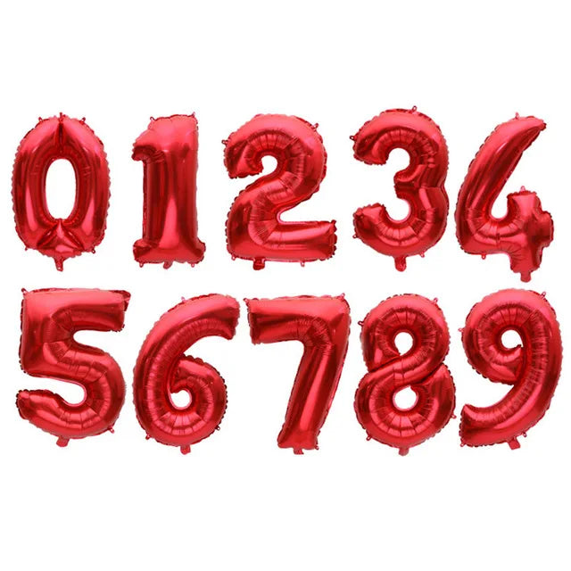 16 32 Inch Foil Number Balloons Wedding Happy Birthday Party Decorations Rose Gold Digital Globos Balloon Baby Shower Supplies