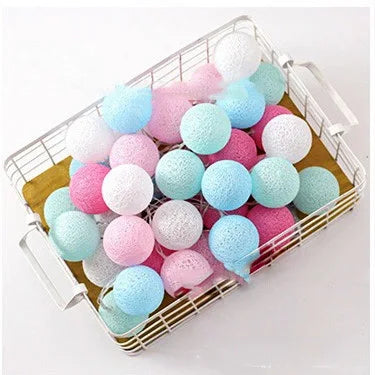 2M/3M LED Cotton Ball Light Chain Night Lights Garland Lights string Christmas Xmas Kids Bedroom Halloween Outdoor Lights