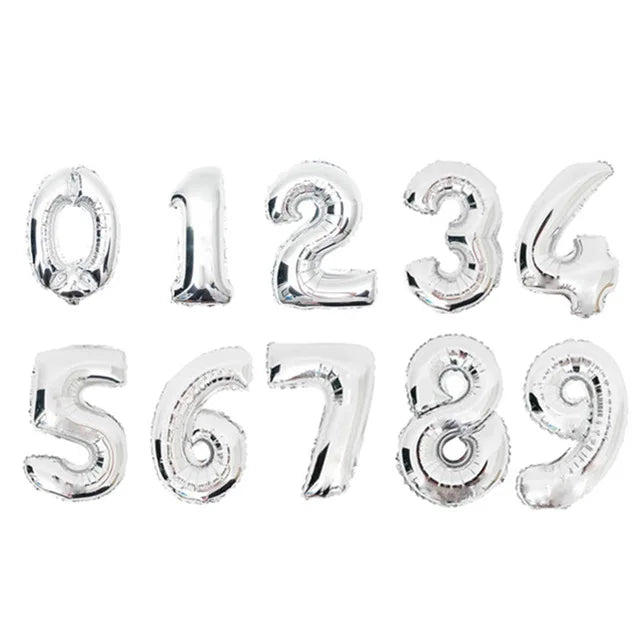 16 32 Inch Foil Number Balloons Wedding Happy Birthday Party Decorations Rose Gold Digital Globos Balloon Baby Shower Supplies