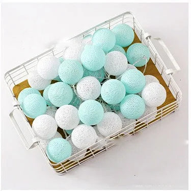 2M/3M LED Cotton Ball Light Chain Night Lights Garland Lights string Christmas Xmas Kids Bedroom Halloween Outdoor Lights
