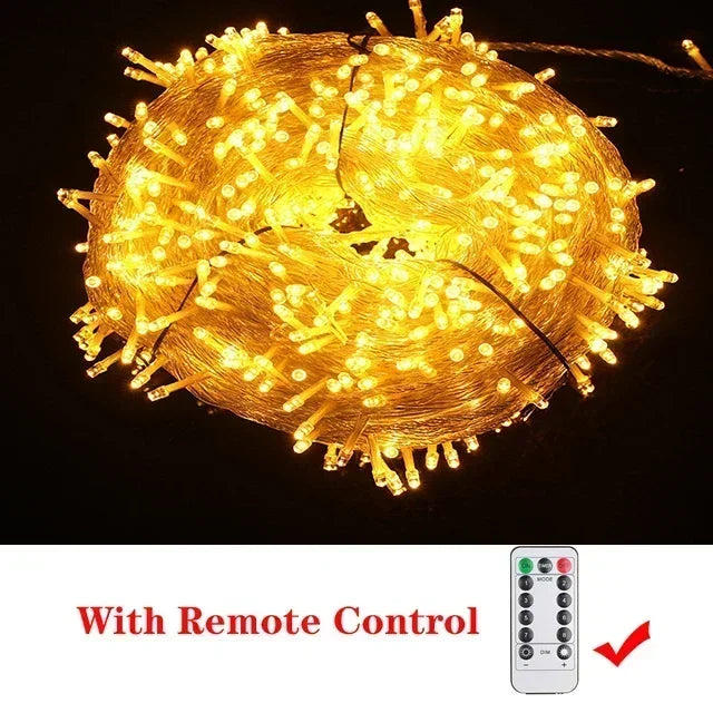 5M-100M Led Christmas Lights Outdoor led Fairy String Lights for Tree Ramadan 2024 Party Holiday Wedding Garland Decoration