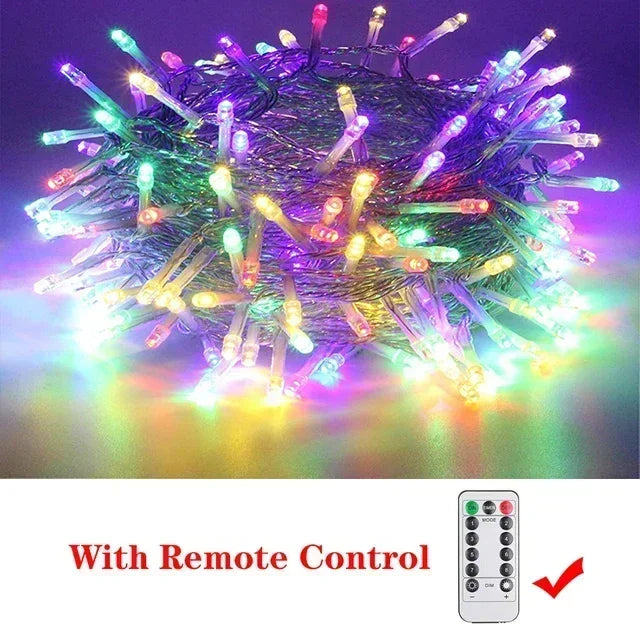 5M-100M Led Christmas Lights Outdoor led Fairy String Lights for Tree Ramadan 2024 Party Holiday Wedding Garland Decoration