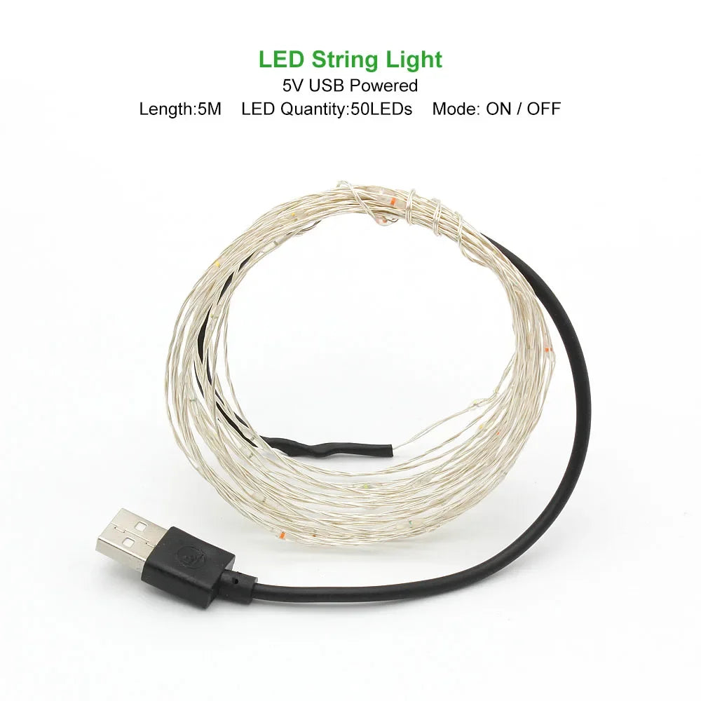 2M 5M 10M LED String Light LED Fairy Lights battery power For Christmas tree Garland Holiday Wedding Party New Year Decoration