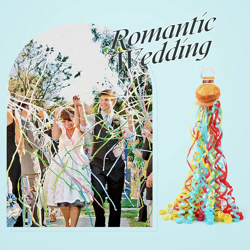 10Packs White Streamers Poppers Colorful Hand Throw Confetti Poppers No Mess Paper Crackers for Birthday Wedding Party Supplies