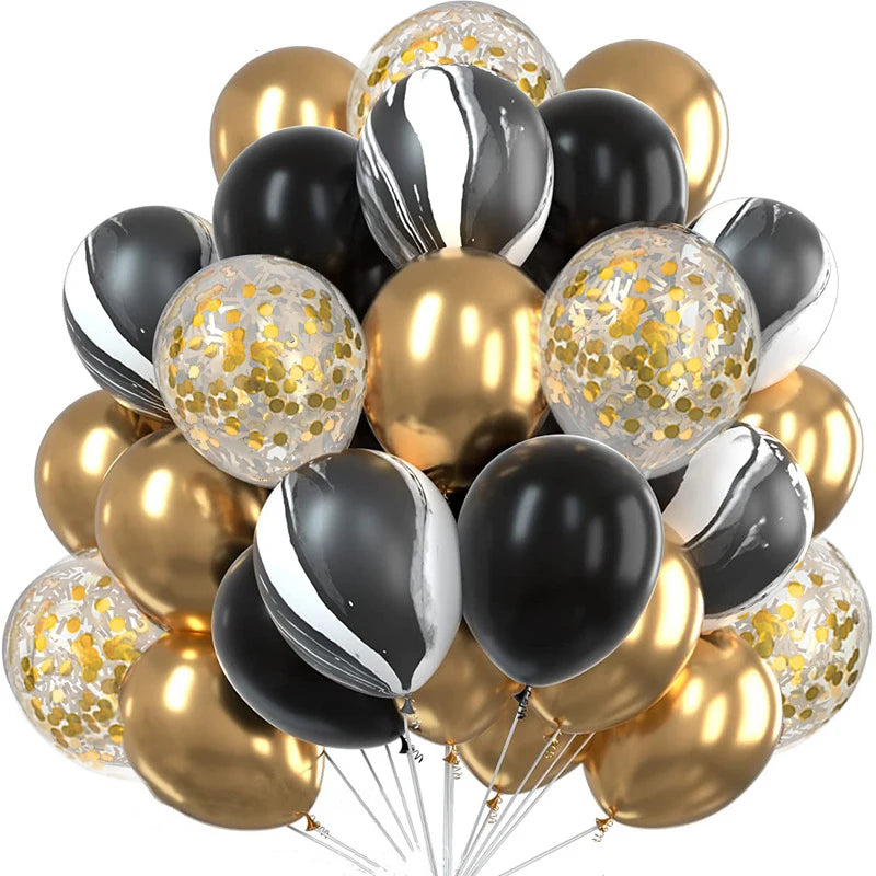 10inch Gold Confetti Metallic Balloons Macaroon Latex Ballon Baby Shower Globos Adult Anniversary Wedding Birthday Party Decor