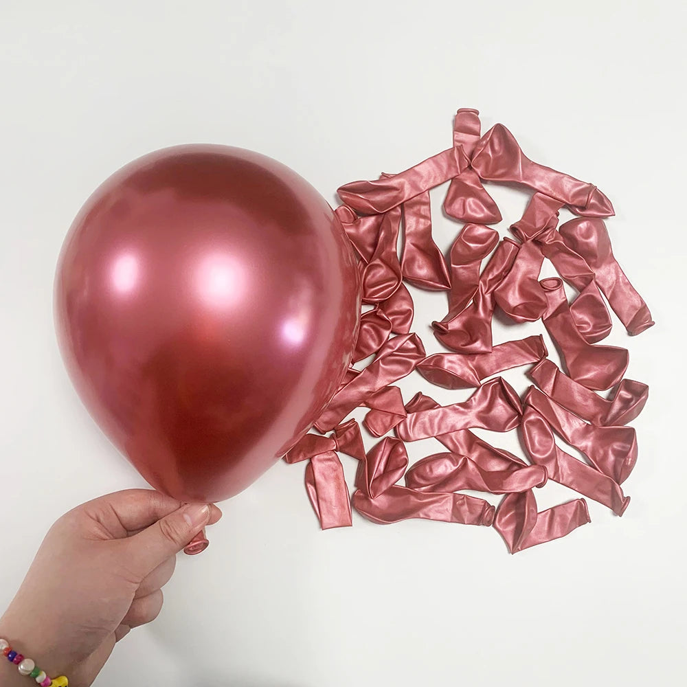 10/20/30pcs Metallic Gold Silver Latex Balloons Chrome Blue Purple Birthday Ballon Wedding Party Decor Baby Shower Helium Globos
