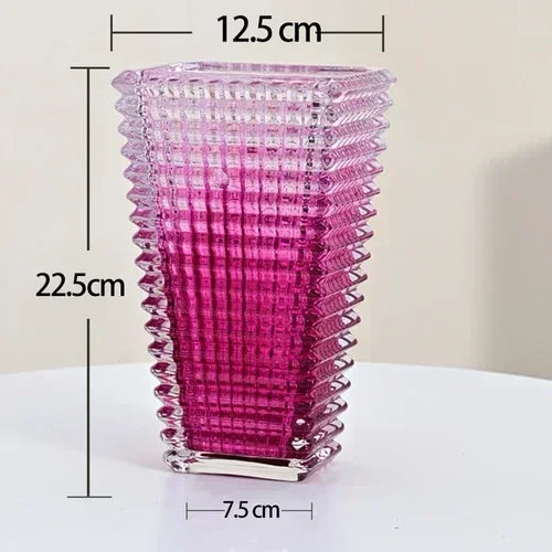 Wedding Luxury Vase Yellow Glass Tall Golden Nordic Vase Aesthetic Black Minimalist Jarrones Decorativos Moderno Room Decoration