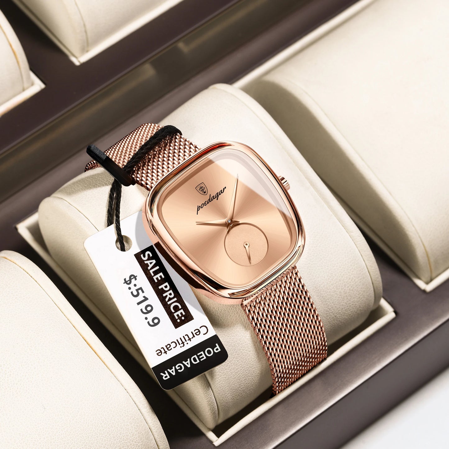 POEDAGAR Luxury Fashion Elegant Ladies Watch Waterproof Watch for Woman Mesh Stainless Steel Quartz Women's Watches Female Reloj