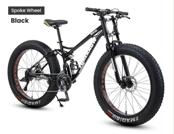Snow Bike 24/26 Inch 21/24/27/30 Speed Spoke Wheel Mountain Bicycle 4.0 Fat Tires Hanging Type Disc Brake Beach Off Road