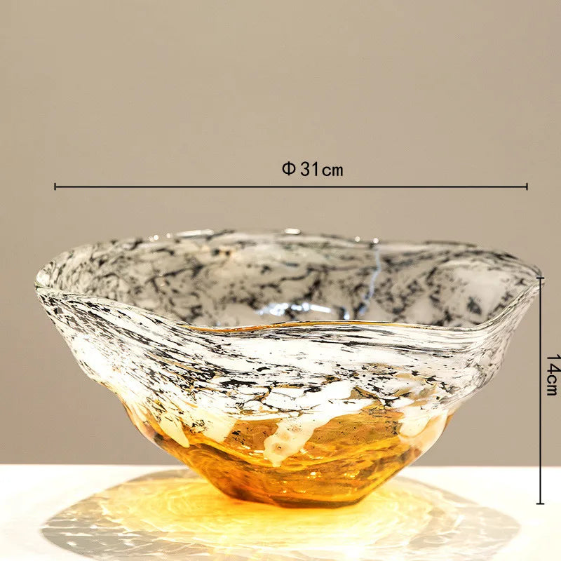 Glass Vase Irregular Gradients Speckled Black Glass Bottle Fruit Bowl Desktop Organization Organization Terrarium Vases Pots