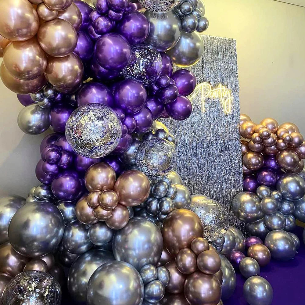 10/20/30pcs Metallic Gold Silver Latex Balloons Chrome Blue Purple Birthday Ballon Wedding Party Decor Baby Shower Helium Globos