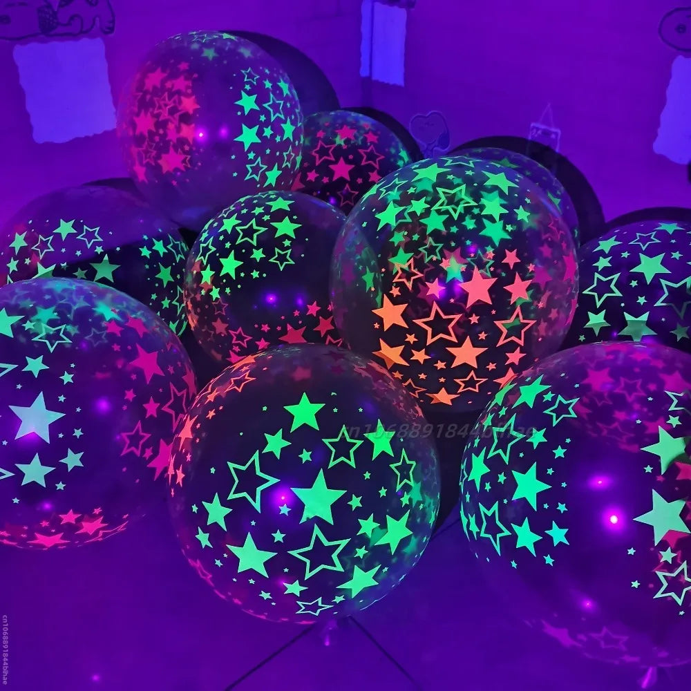 10Pcs 12Inch Fluorescent Balloons Neon Glow Latex Balloons Wedding Birthday Party Decor Glow Baloon Baby Shower Kids Gifts