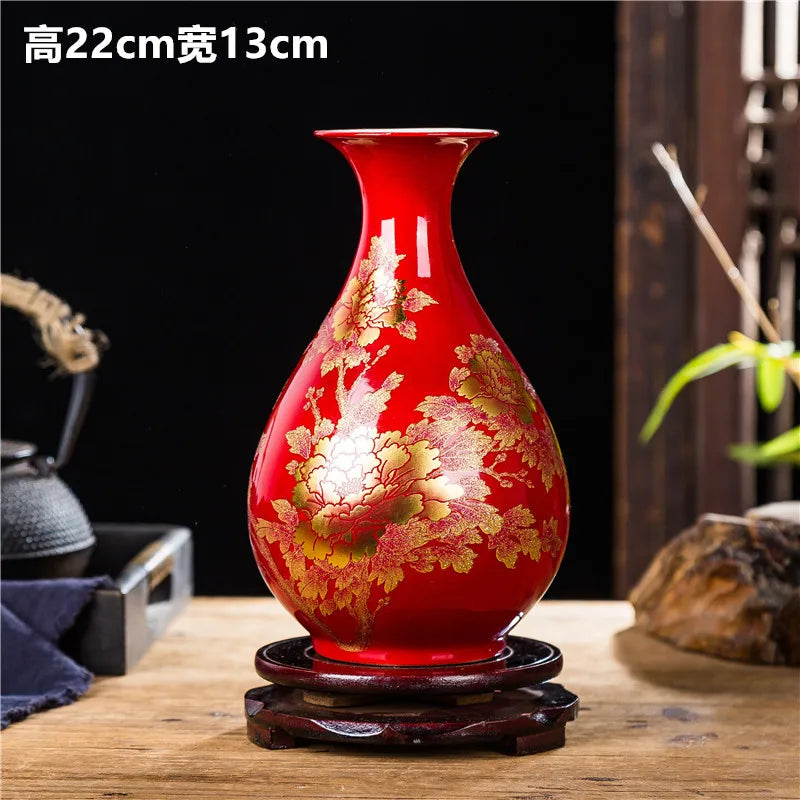 Chinese Style ceramics Vase Jingdezhen Black Porcelain Crystal Glaze Flower Vase Home decoration accessories Handmade Vases