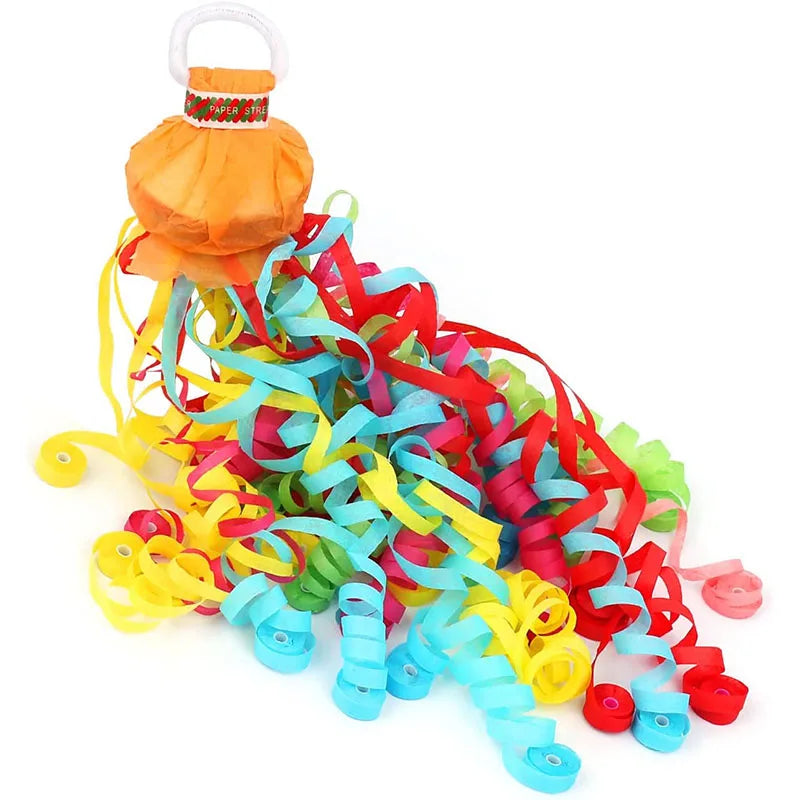 10Packs White Streamers Poppers Colorful Hand Throw Confetti Poppers No Mess Paper Crackers for Birthday Wedding Party Supplies