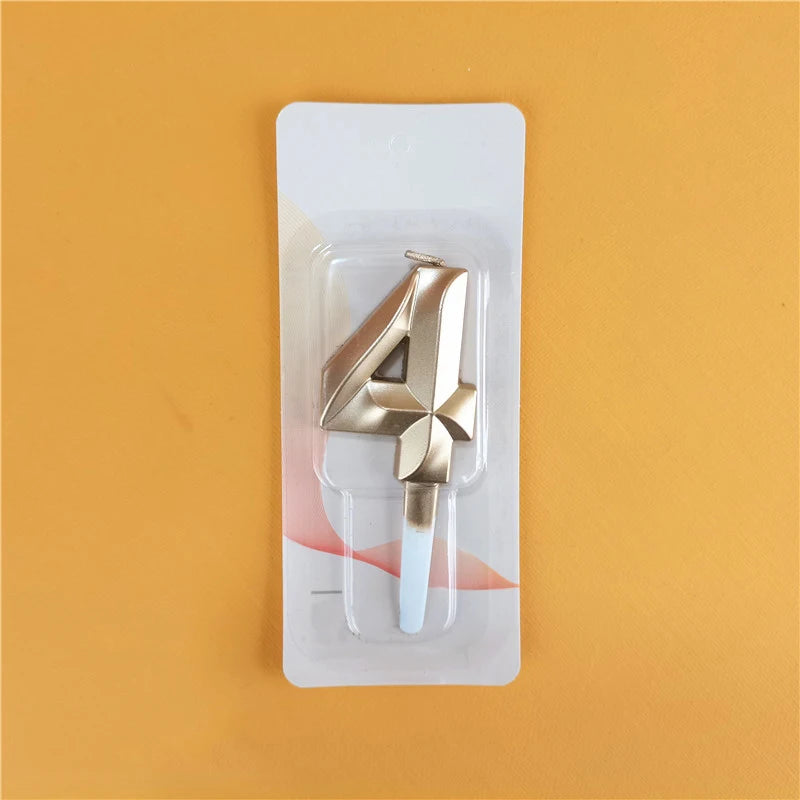 3D Number Cake Decorating Candle Glitter Birthday Candles Digital Candle Cake Topper Birthday Party Wedding Cake Decor