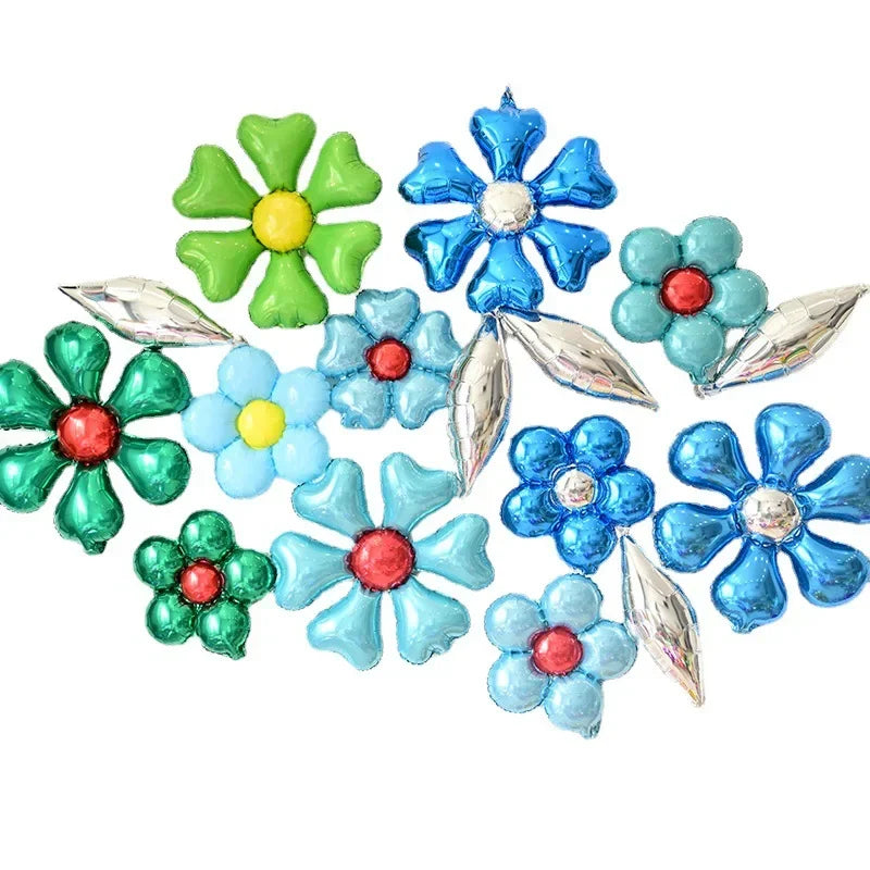 Flower Foil Balloons Leaf Flower Baloon Birthday Party Wedding Decorations Party Globos Shower Children Suplies اكواب دزني