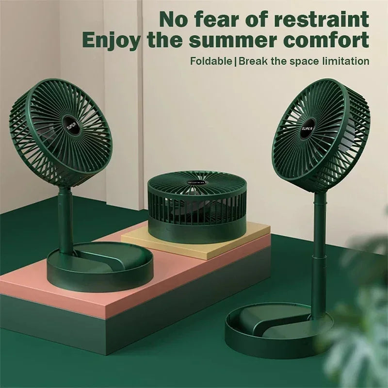 Folding New Kipas Mini Adjustable Mini Fan Kipas Small Cooling Handy Desk Home Office Table Battery USB Rechargeable Portable