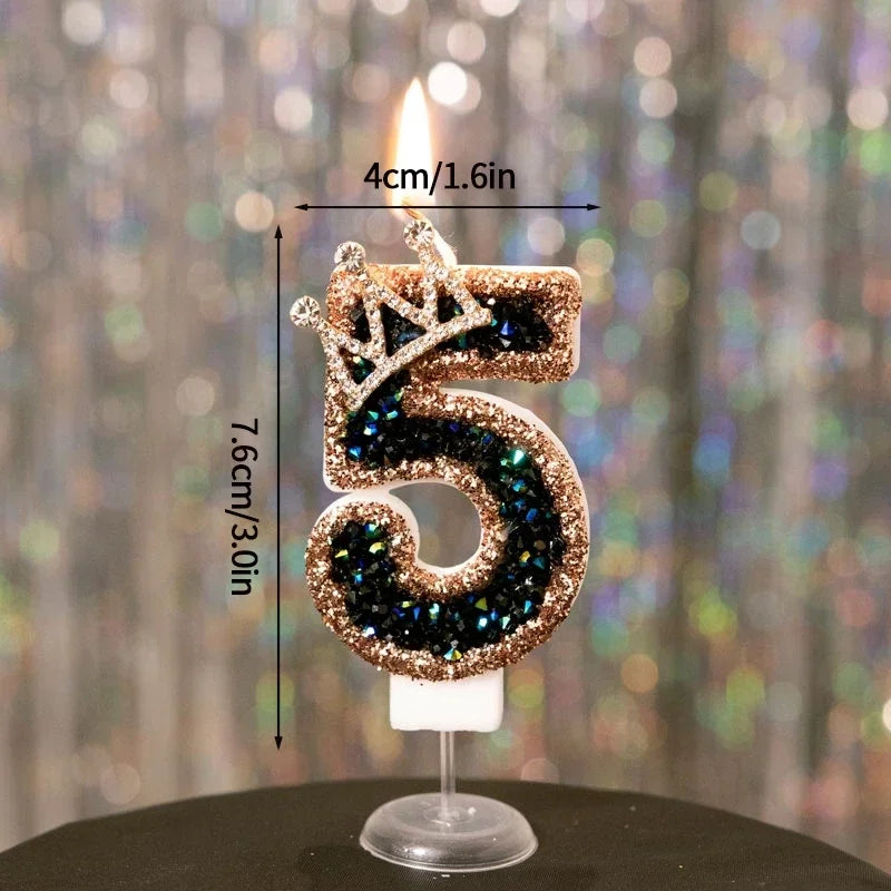 Crown Number Candles Birthday Digital 0-9 Cake Decoration, Cake Topper Birthday Anniversary Day Decor