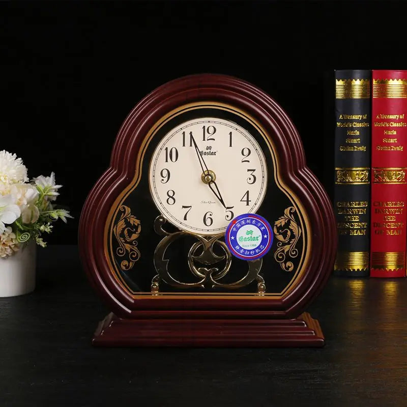 Modern American Home Furnishings Clocks and Watches European Silent Bedside Rotating Chinese Desk Clock