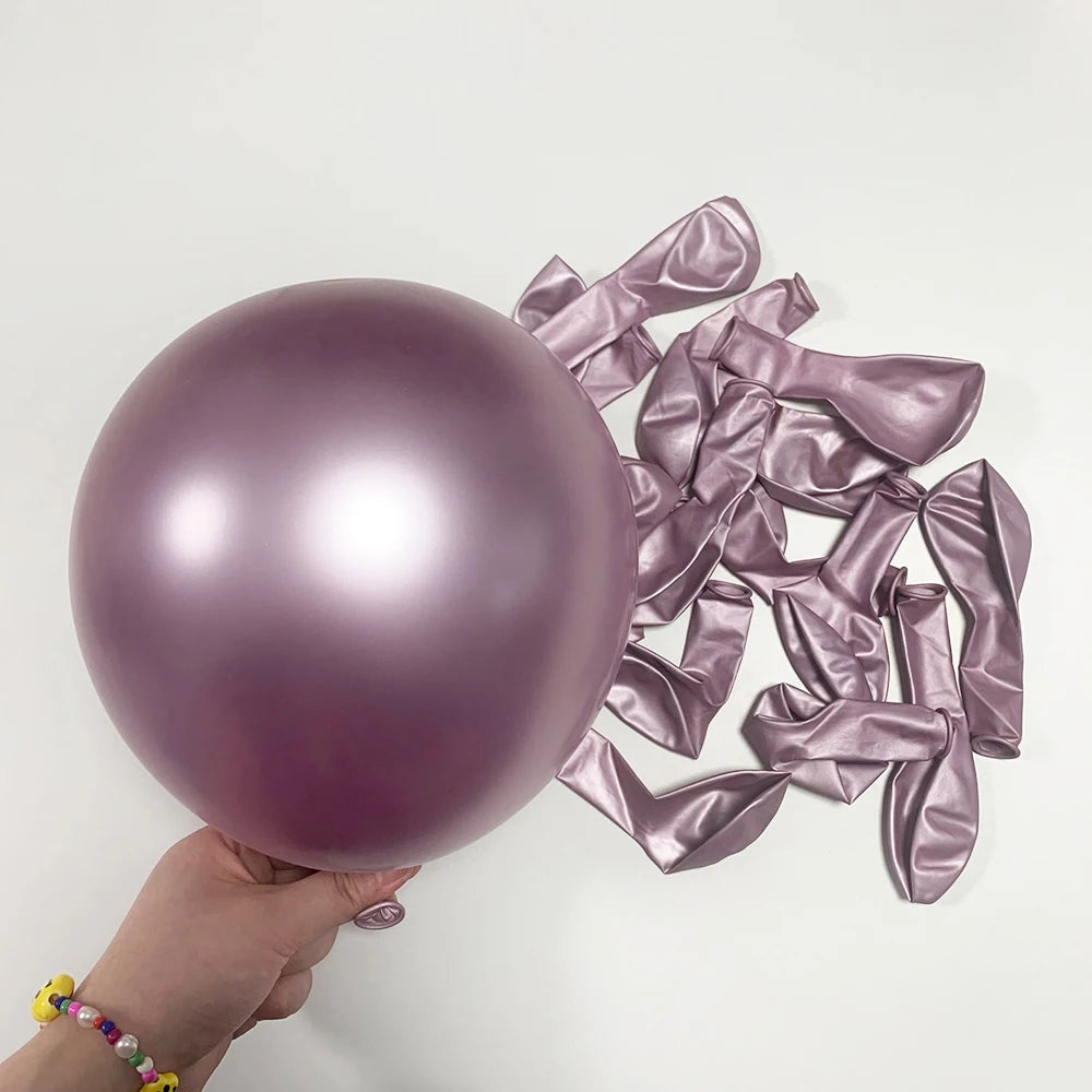10/20/30pcs Metallic Gold Silver Latex Balloons Chrome Blue Purple Birthday Ballon Wedding Party Decor Baby Shower Helium Globos