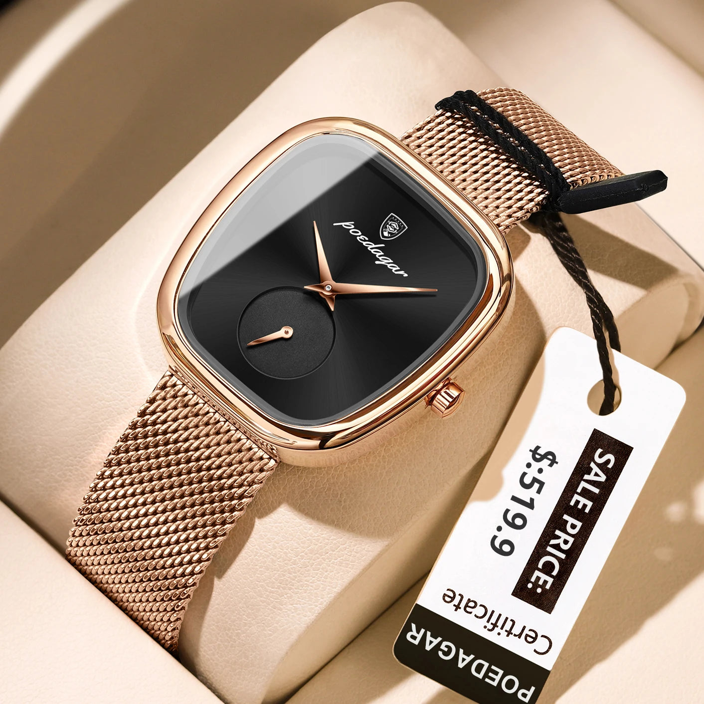 POEDAGAR Luxury Fashion Elegant Ladies Watch Waterproof Watch for Woman Mesh Stainless Steel Quartz Women's Watches Female Reloj