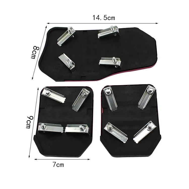 Universal Aluminum Automatic Transmission Car Pedal Cover Brake Fuel Gas Foot Pad Set Kit Pedals Red Blue Silver Non-Slip Tools