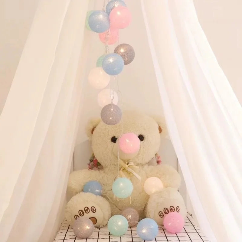 10 LED Cotton USB Balls String Christmas Fairy Lights Novelty Lamp Chain for Home Outdoor Garland Wedding Party Decoration