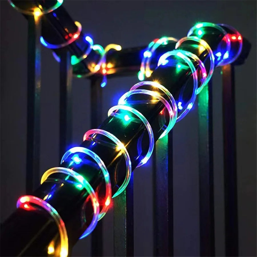 New LED Christmas Garland String Lights Outdoor 8 Modes 10/20/30M Rope Tube Fairy Garden Lights for Party Wedding Holiday Decor