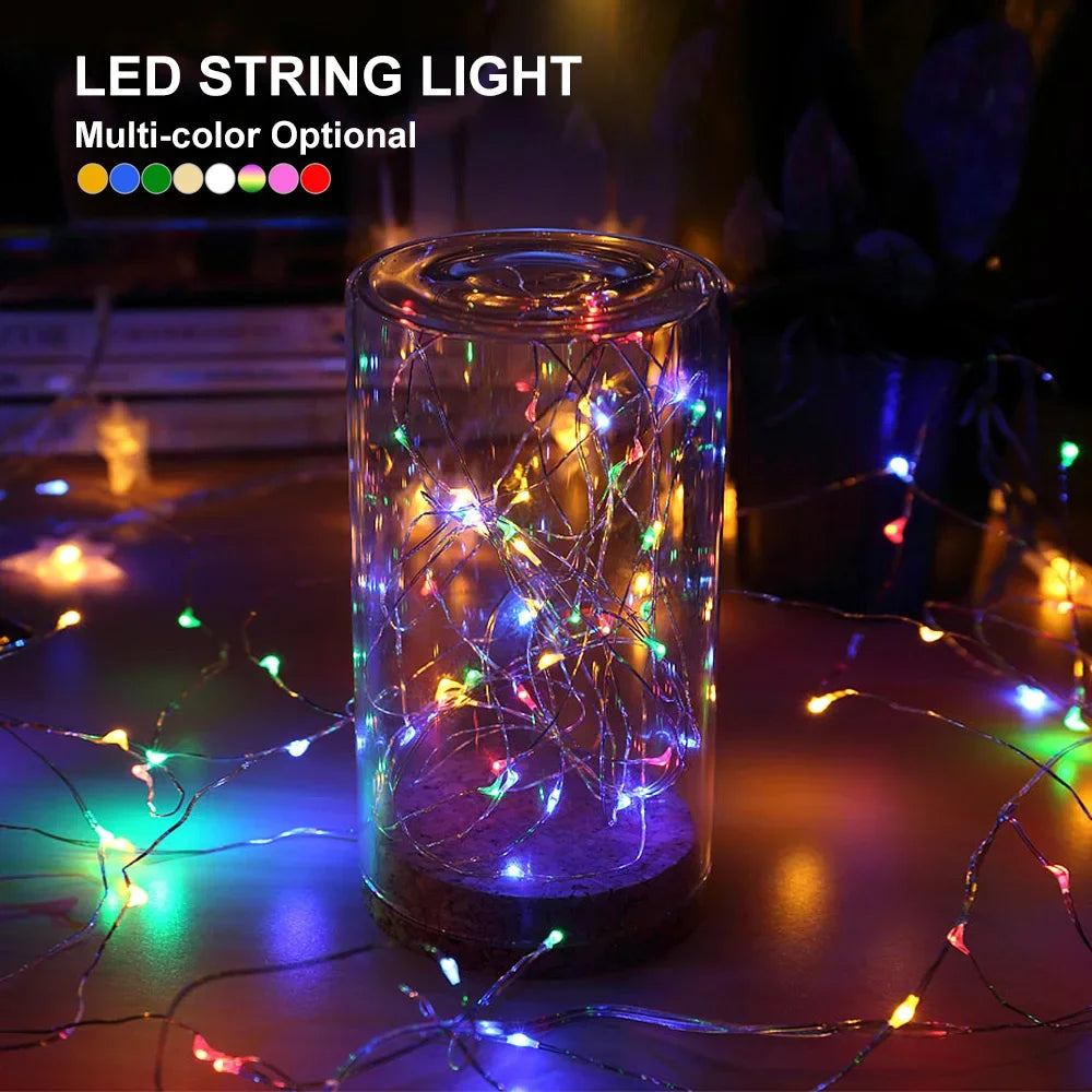 2M 5M 10M LED String Light LED Fairy Lights battery power For Christmas tree Garland Holiday Wedding Party New Year Decoration