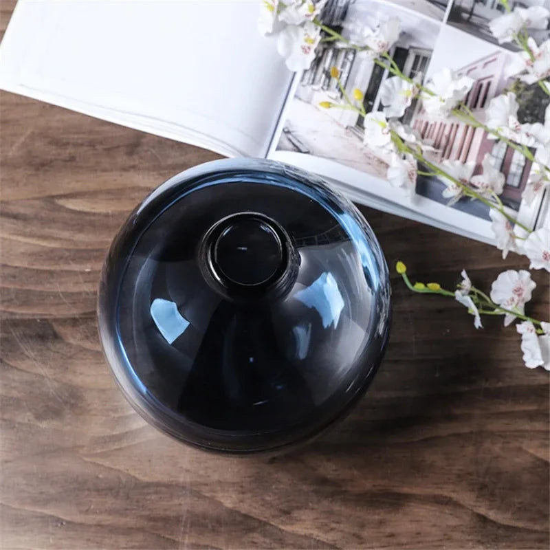 Minimalist Blue Black Glass Vase Home Living Room Nordic Restaurant Flower Arrangement Transparent Flower Decoration Ornaments