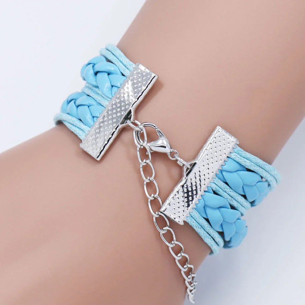 Disney Lilo and Stitch Blue Multilayer Bracelets for Girls Anime Jewelry Cartoon Time Gem Bracelet Kids Birthday Gift