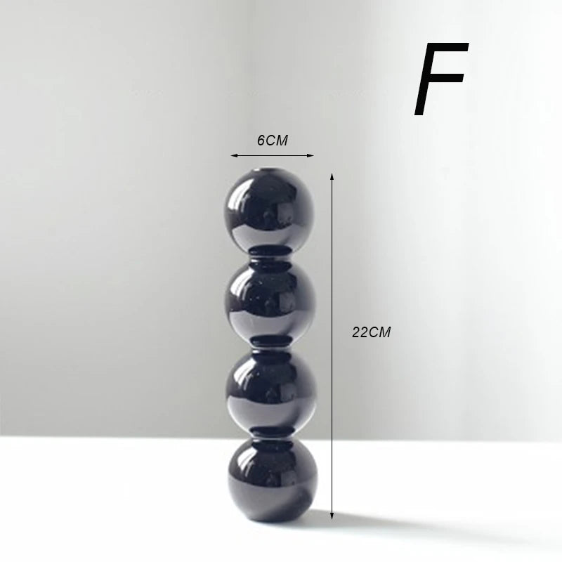 Creative Glass Hydroponic vase black candlestick glass candle stand Nordic Desktop Floral Arrangements Home Decoration Art