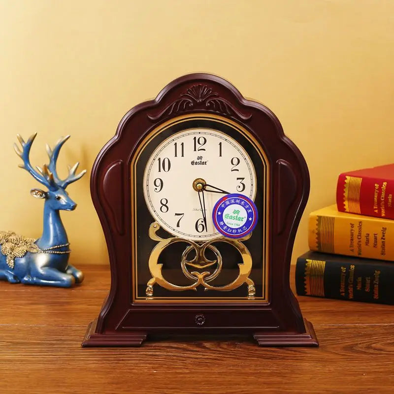 Modern American Home Furnishings Clocks and Watches European Silent Bedside Rotating Chinese Desk Clock