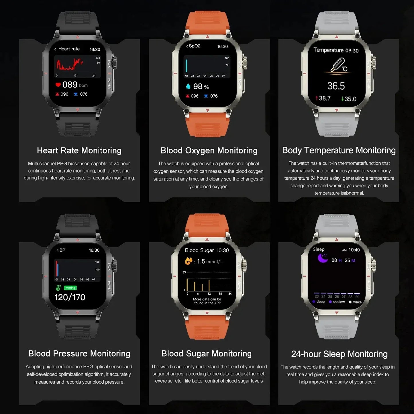 New For Xiaomi Huawei Military Smart Watches Men Outdoor GPS Sports Fitness Tracker Health Monitor BT Call NFC Smartwatch 2024