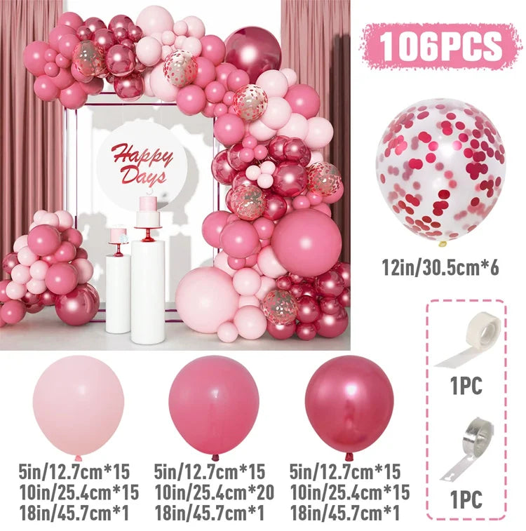 Tender Pink Gold Balloon Garland Arch Kit Wedding Birthday Party Decoration Adult Kids Baby Shower Decor Ballon Wedding Supplies