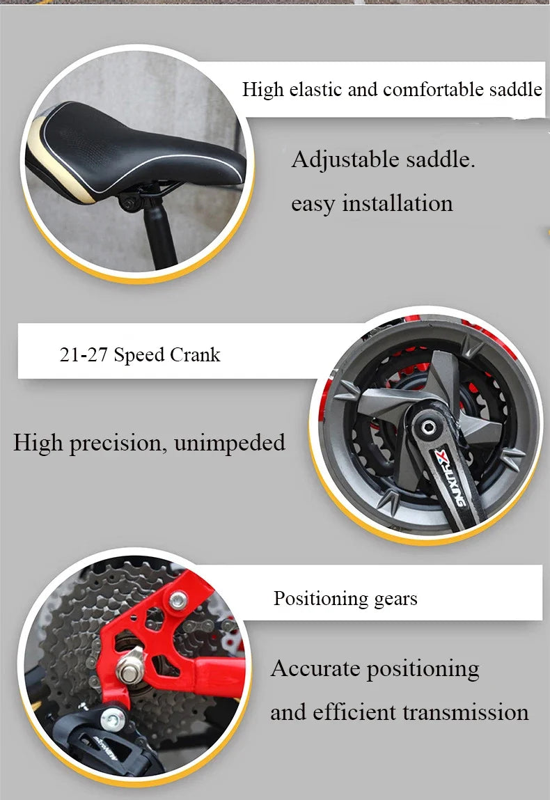 Snow Bike 24/26 Inch 21/24/27/30 Speed Spoke Wheel Mountain Bicycle 4.0 Fat Tires Hanging Type Disc Brake Beach Off Road