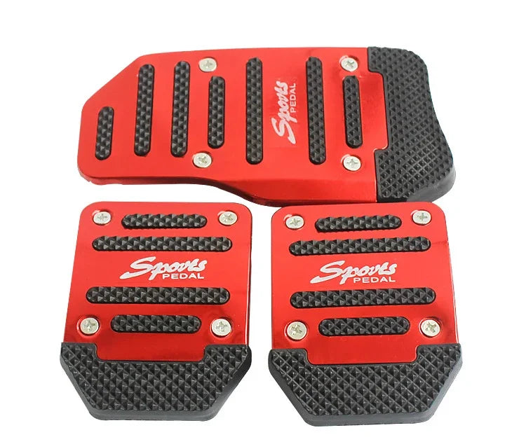 Universal Aluminum Automatic Transmission Car Pedal Cover Brake Fuel Gas Foot Pad Set Kit Pedals Red Blue Silver Non-Slip Tools