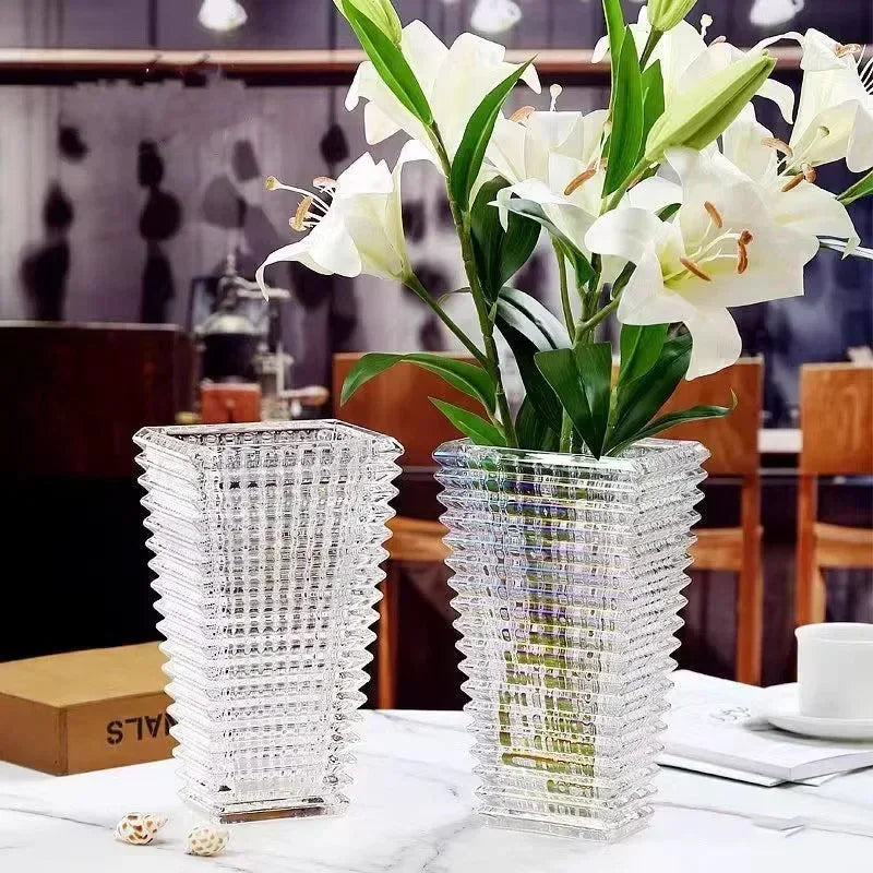 Wedding Luxury Vase Yellow Glass Tall Golden Nordic Vase Aesthetic Black Minimalist Jarrones Decorativos Moderno Room Decoration