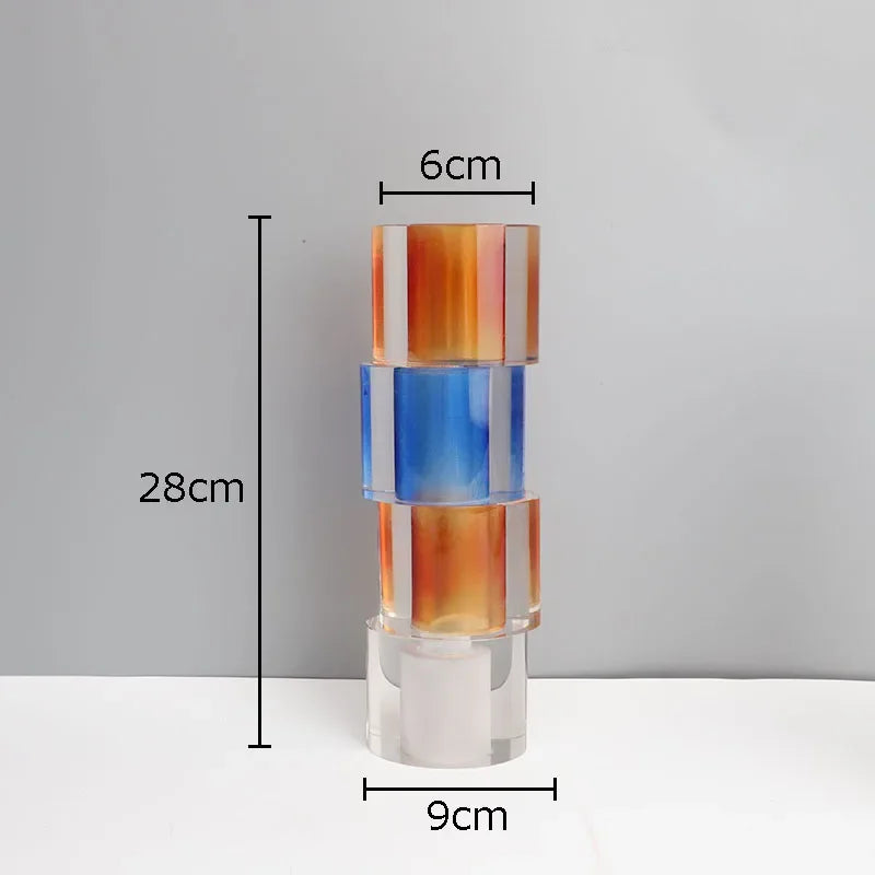 Multicolour Crystal Glass Vase Flowers Pots Desk Decoration Flower Arrangement Floral Vases Room Aesthetic Decor