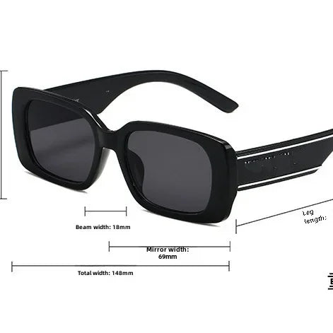Square Men's Women's Sunglasses High-end Sun Glasses Vintage Travel Photography Driving Sunglasses Acrylic Lenses Plastic Frame