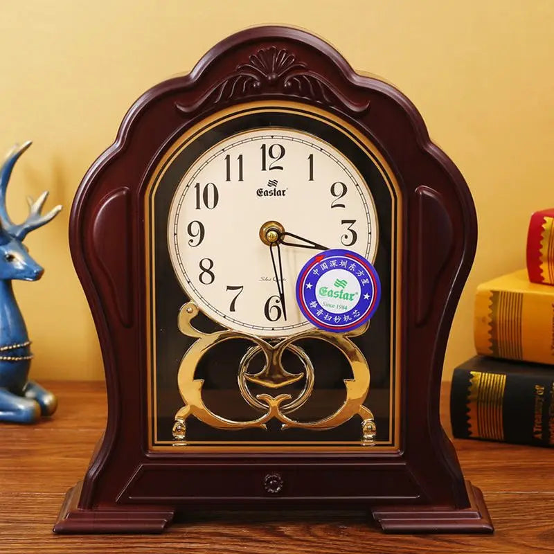 Modern American Home Furnishings Clocks and Watches European Silent Bedside Rotating Chinese Desk Clock