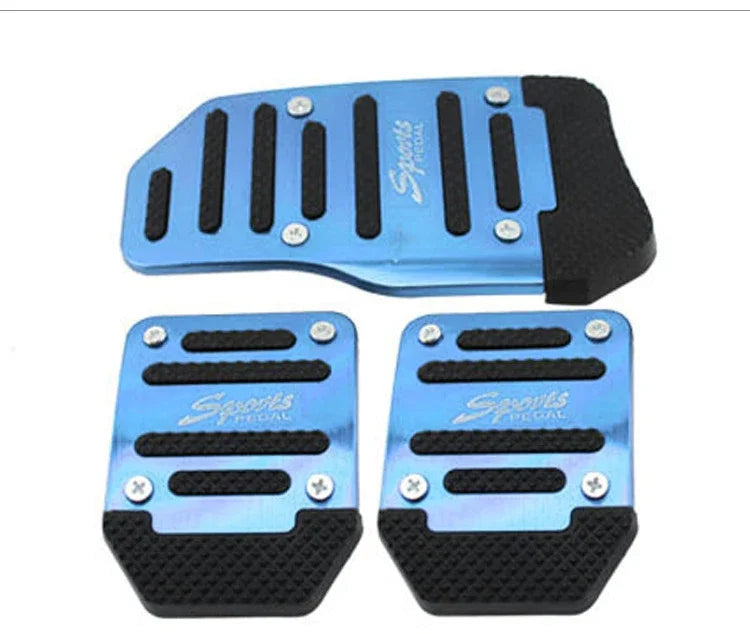 Universal Aluminum Automatic Transmission Car Pedal Cover Brake Fuel Gas Foot Pad Set Kit Pedals Red Blue Silver Non-Slip Tools