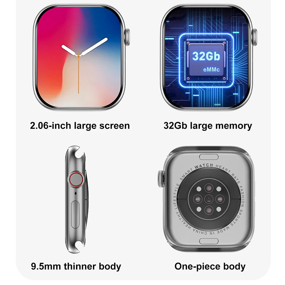 DT Smart Watch X 10th AMOLED Men Women Sport Watch USB Mode Photo Album Local Music NFC Compass Smartwatch for Android IOS 2024