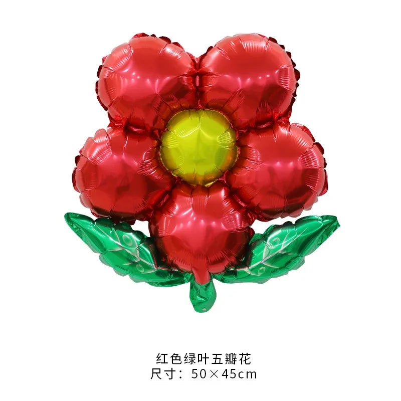 Flower Foil Balloons Leaf Flower Baloon Birthday Party Wedding Decorations Party Globos Shower Children Suplies اكواب دزني