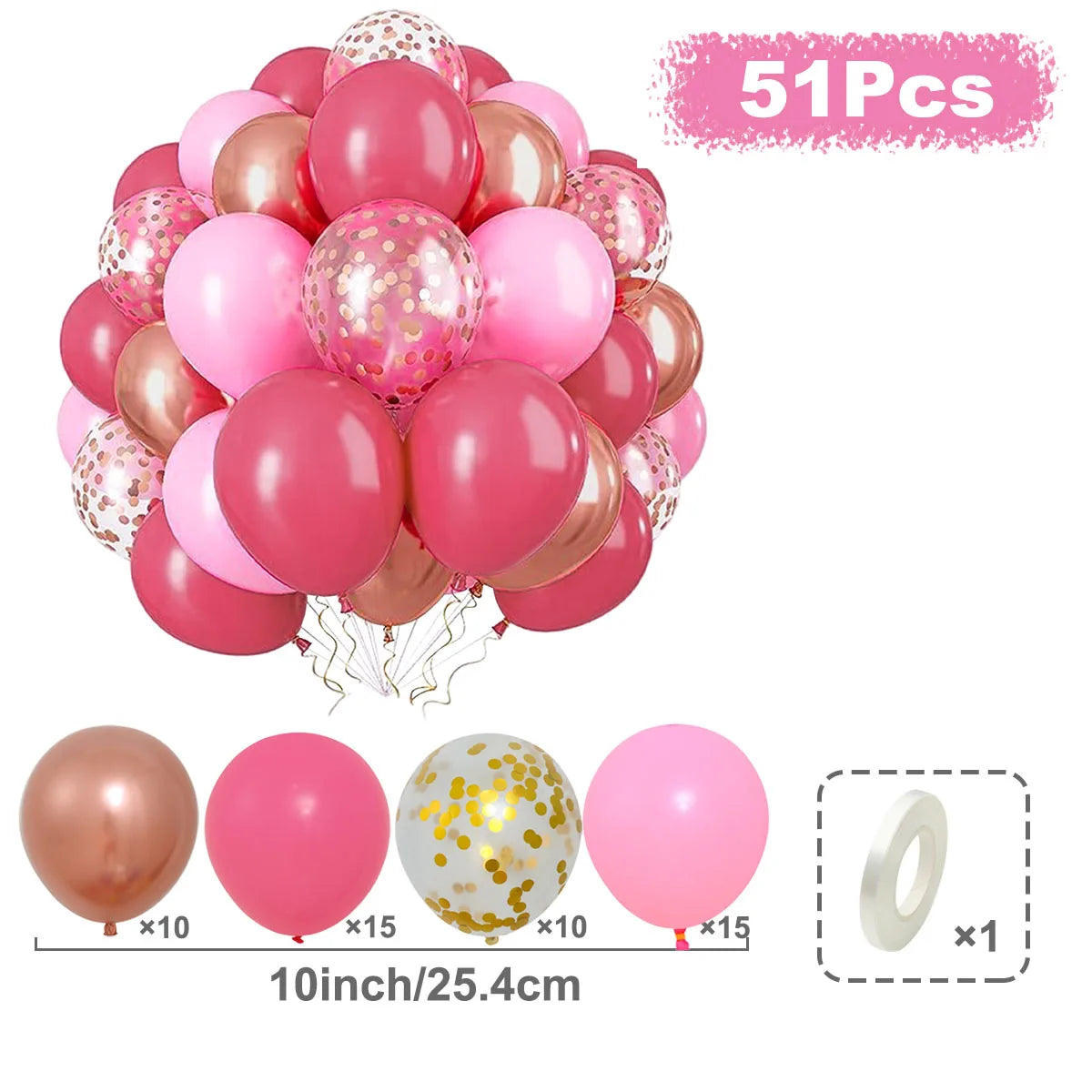31/36/37/51/101Pcs Metallic Balloons Pearl White Latex Balloon Gold Confetti Balloons for Birthday Weddings Party Decorations