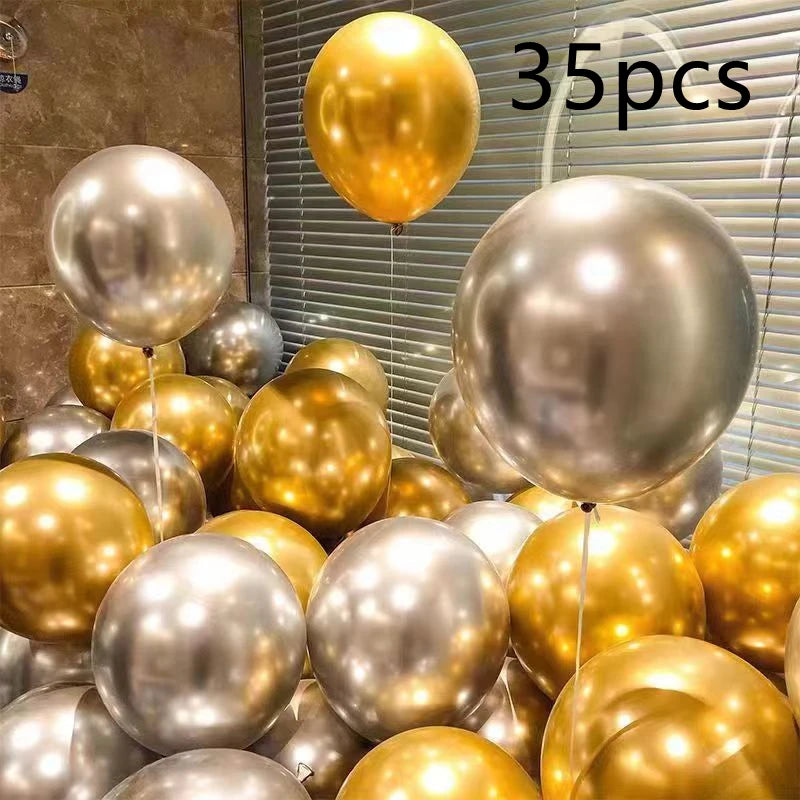 16pcs Black Metallic Sequin Balloons for Birthday Wedding Graduation Party Balloon Decoration
