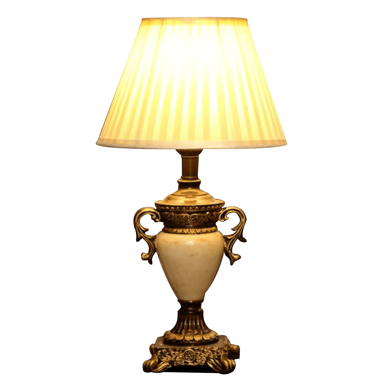 Medieval Golden-White Resin Table Lamp